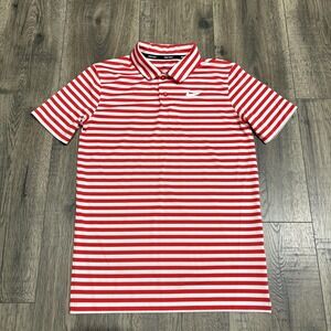 Nike Golf Dri-FIT Polo Shirt Youth Medium Red White Striped Golf AA3887-658
